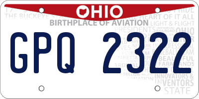 OH license plate GPQ2322