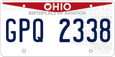 OH license plate GPQ2338