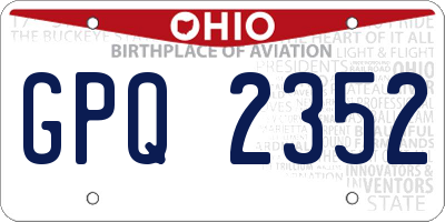 OH license plate GPQ2352