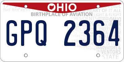 OH license plate GPQ2364