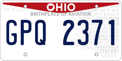 OH license plate GPQ2371