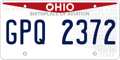OH license plate GPQ2372