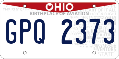 OH license plate GPQ2373