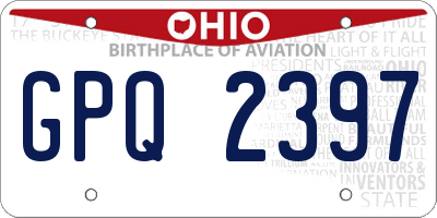 OH license plate GPQ2397