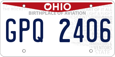 OH license plate GPQ2406