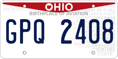 OH license plate GPQ2408