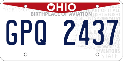 OH license plate GPQ2437