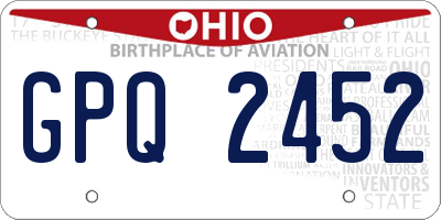 OH license plate GPQ2452