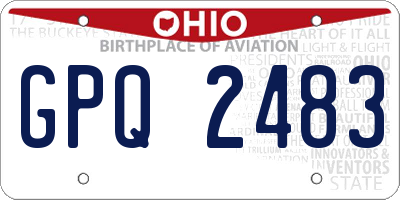 OH license plate GPQ2483