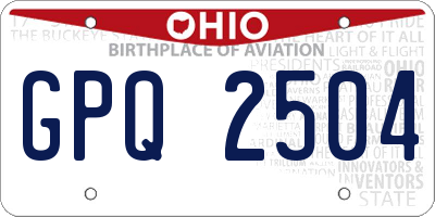 OH license plate GPQ2504