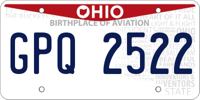 OH license plate GPQ2522