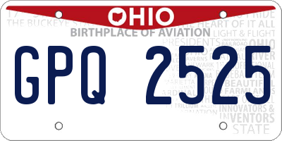 OH license plate GPQ2525