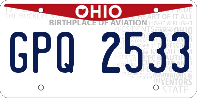 OH license plate GPQ2533