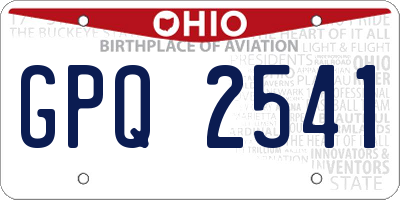 OH license plate GPQ2541