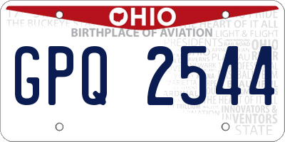 OH license plate GPQ2544