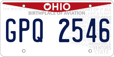 OH license plate GPQ2546