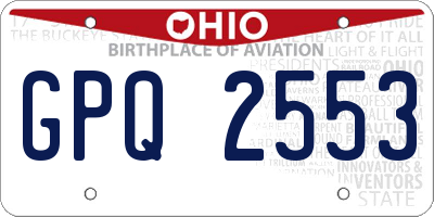 OH license plate GPQ2553