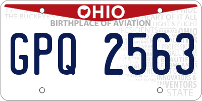 OH license plate GPQ2563