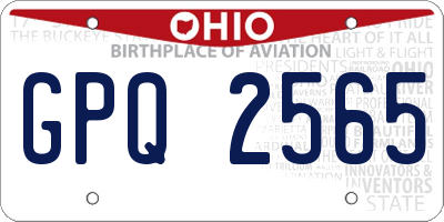 OH license plate GPQ2565