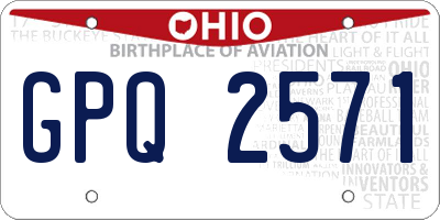 OH license plate GPQ2571