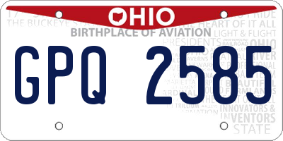 OH license plate GPQ2585