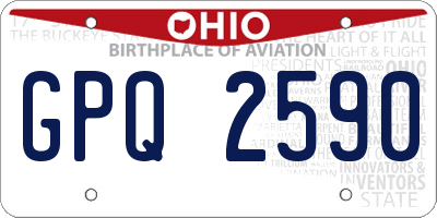 OH license plate GPQ2590