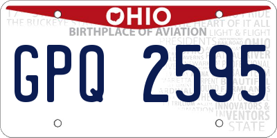 OH license plate GPQ2595