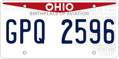 OH license plate GPQ2596