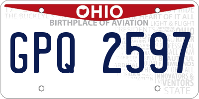 OH license plate GPQ2597