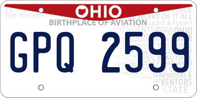 OH license plate GPQ2599