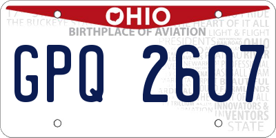 OH license plate GPQ2607