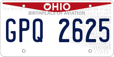 OH license plate GPQ2625