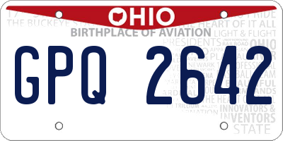 OH license plate GPQ2642
