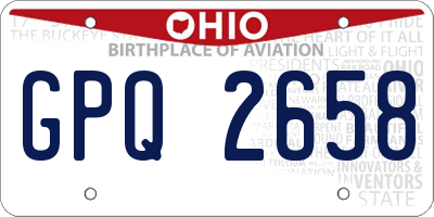 OH license plate GPQ2658