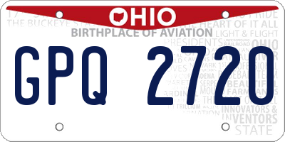 OH license plate GPQ2720