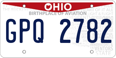 OH license plate GPQ2782