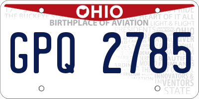 OH license plate GPQ2785
