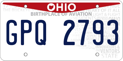 OH license plate GPQ2793