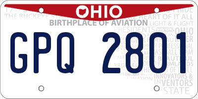 OH license plate GPQ2801