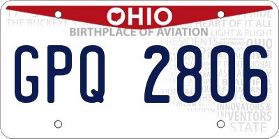 OH license plate GPQ2806
