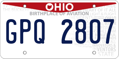 OH license plate GPQ2807