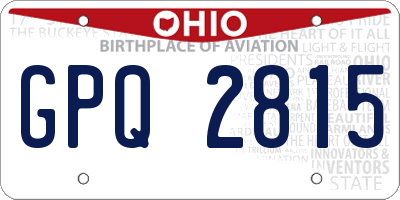 OH license plate GPQ2815
