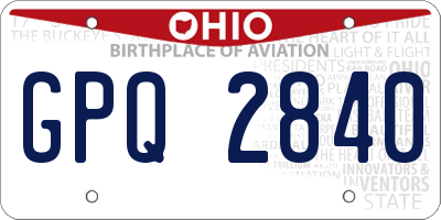 OH license plate GPQ2840