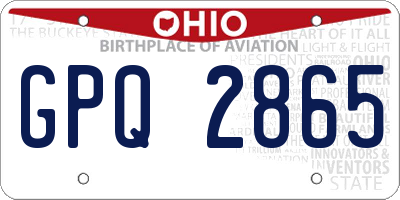 OH license plate GPQ2865