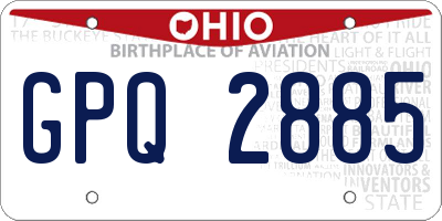 OH license plate GPQ2885