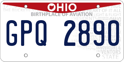 OH license plate GPQ2890