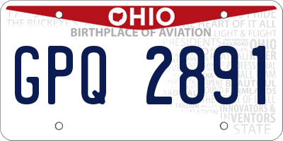 OH license plate GPQ2891