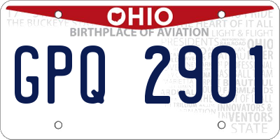 OH license plate GPQ2901