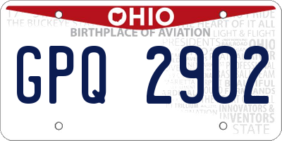 OH license plate GPQ2902
