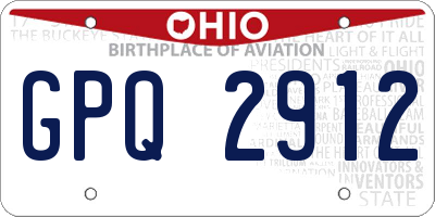 OH license plate GPQ2912